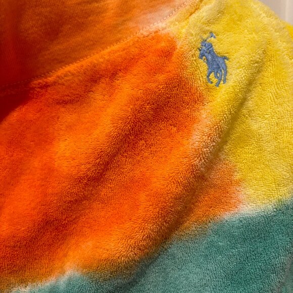 Women Polo Ralph Lauren Tie-Dye Drawstring Terry Swim Beach Board Shorts L XS - Picture 3 of 6